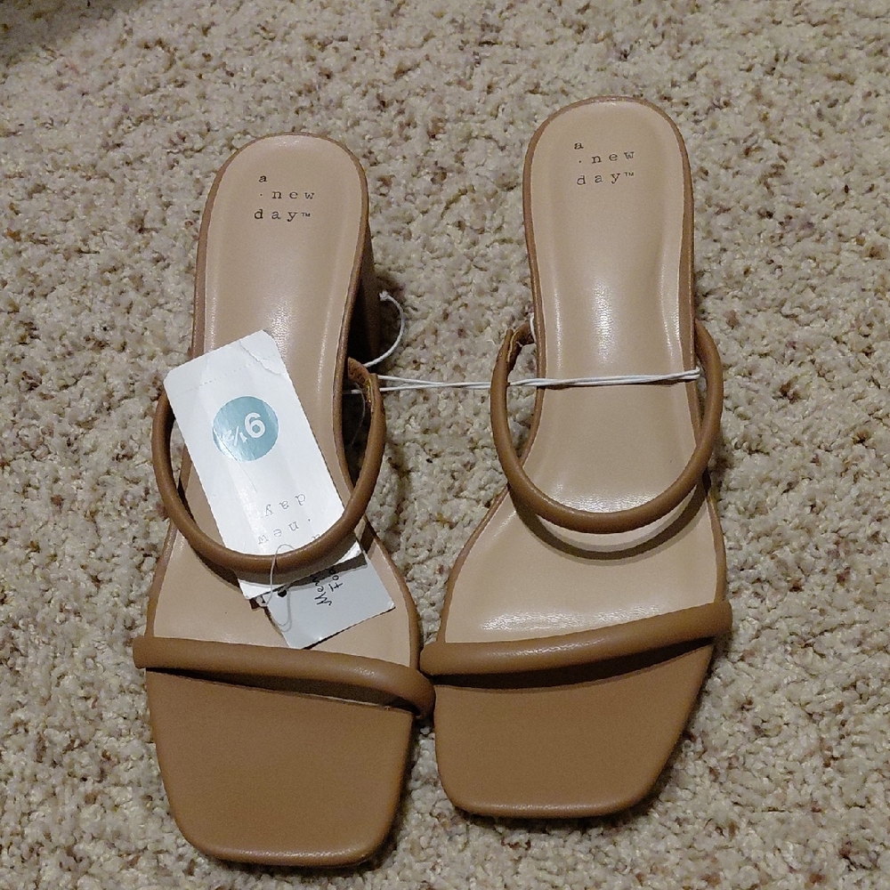 A New Day Women's Brown Heeled Sandals